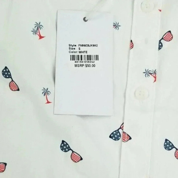 Free Planet Small Men's Stars and Stripes Sun Glasses Palm Trees White Logo Tag - Picture 4 of 10